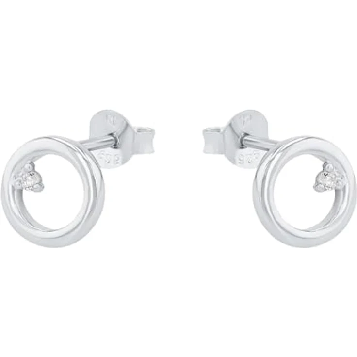 Amor Paar Ohrstecker aus 925 Sterling Silber mit Zirkonia (synth), rhodiniert, weiß – Bild 3