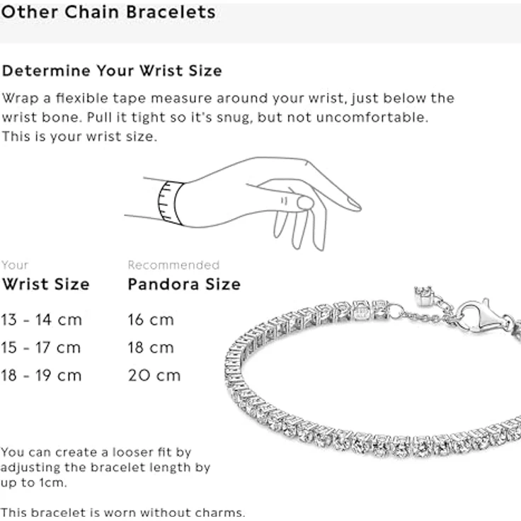 PANDORA Moments Funkelndes Tennisarmband mit Karabiner-Verschluss, Sterling Silber, 16 cm, kompatibel mit Ringen der Moments Kollektion – Bild 5