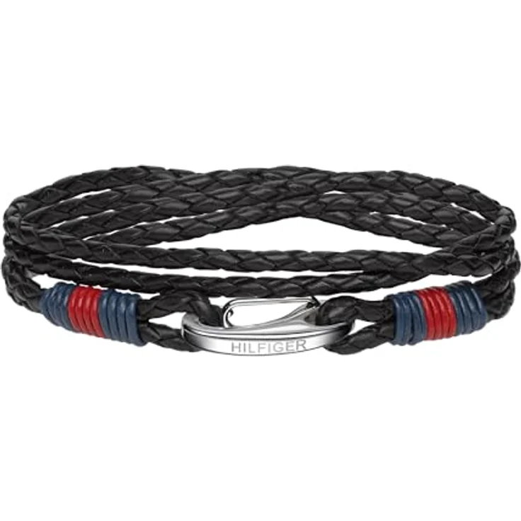 Tommy Hilfiger Herren Wickelarmband, Edelstahl in Flechtmuster, 410 mm, Modell 2700534 – Bild 1