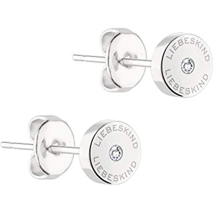 Liebeskind Berlin LJ-0546-E-07, Damen-Ohrringe aus Edelstahl mit Zirkoniastein, 7 mm, Steckverschluss