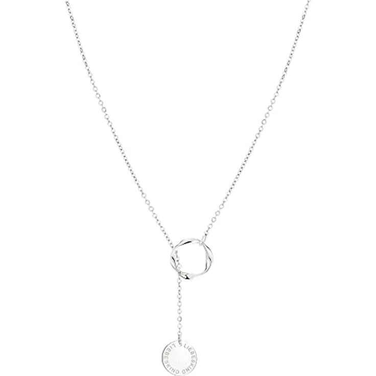 LIEBESKIND Berlin Halskette LJ-0991-N-45, Edelstahl mit gedrehtem Anhänger, 45 cm, Silber