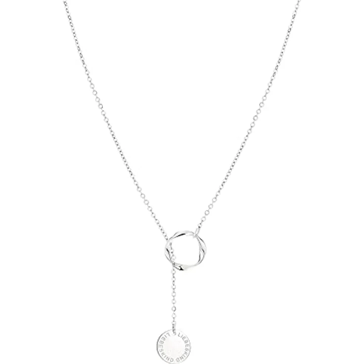 LIEBESKIND Berlin Halskette LJ-0991-N-45, Edelstahl mit gedrehtem Anhänger, 45 cm, Silber – Bild 1