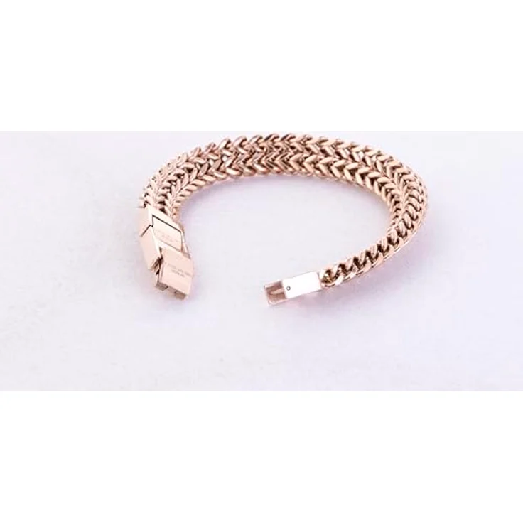 LIEBESKIND Berlin Armband LJ-1002-B-21, geflochtenes Edelstahl-Armband in IP Roségold, 21 cm mit Klappverschluss – Bild 3
