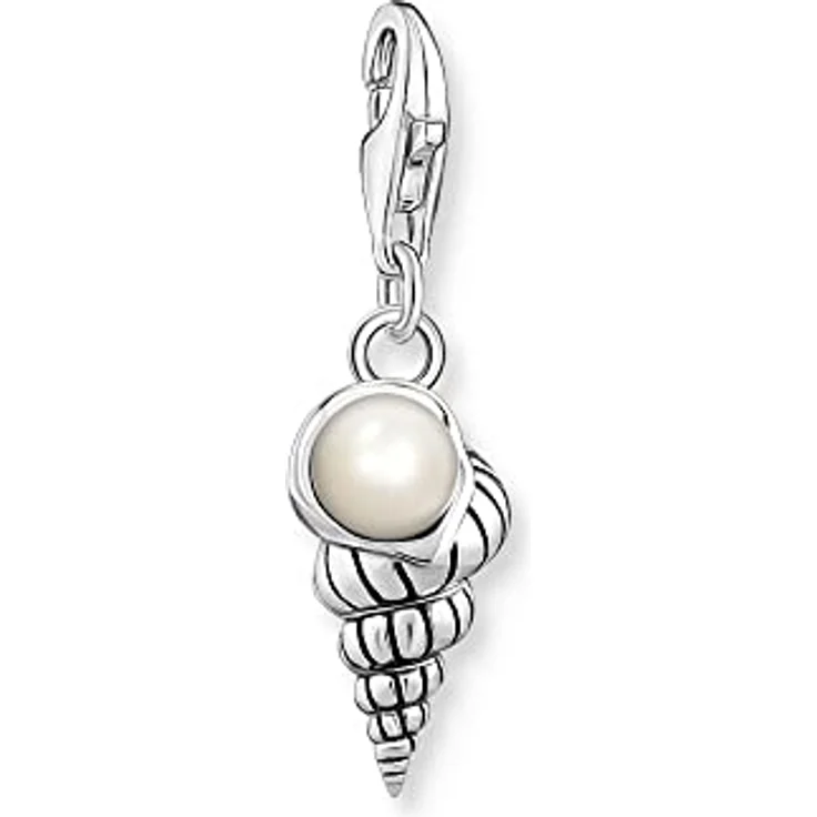 THOMAS SABO Charm-Anhänger Muschel mit Perle, 925 Sterlingsilber, Charm Club, Karabinerhaken 1891-082-14 – Bild 1