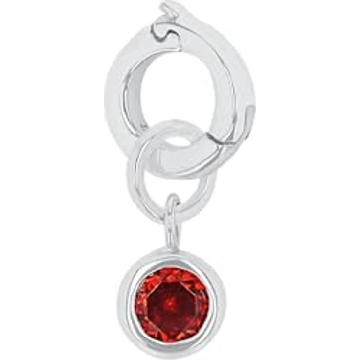 Amor Charm 925 Sterling Silber Damen Charms mit Zirkonia, 1,5 cm, Geburtsstein Januar, in Geschenkbox – Bild 2
