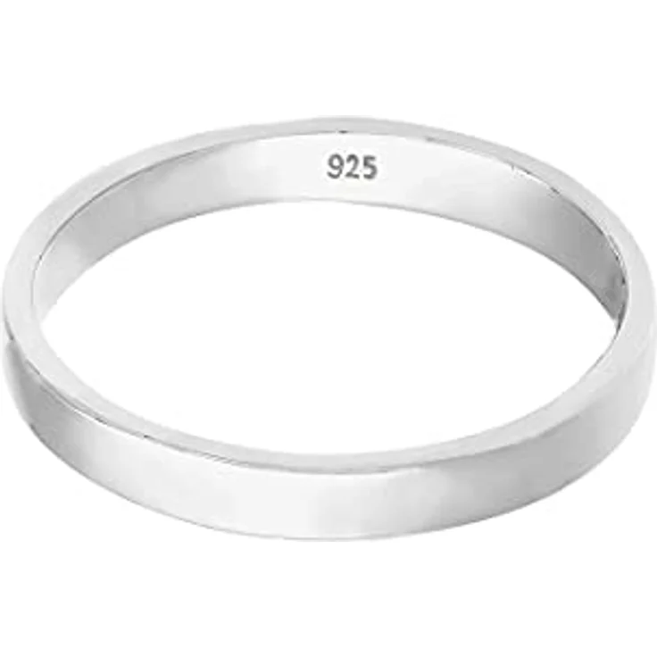 Elli Ring Damen Verlobung, Schlichter Eleganter Bandring aus 925 Sterling Silber, Hochglanzpoliert und Anlaufgeschützt – Bild 2