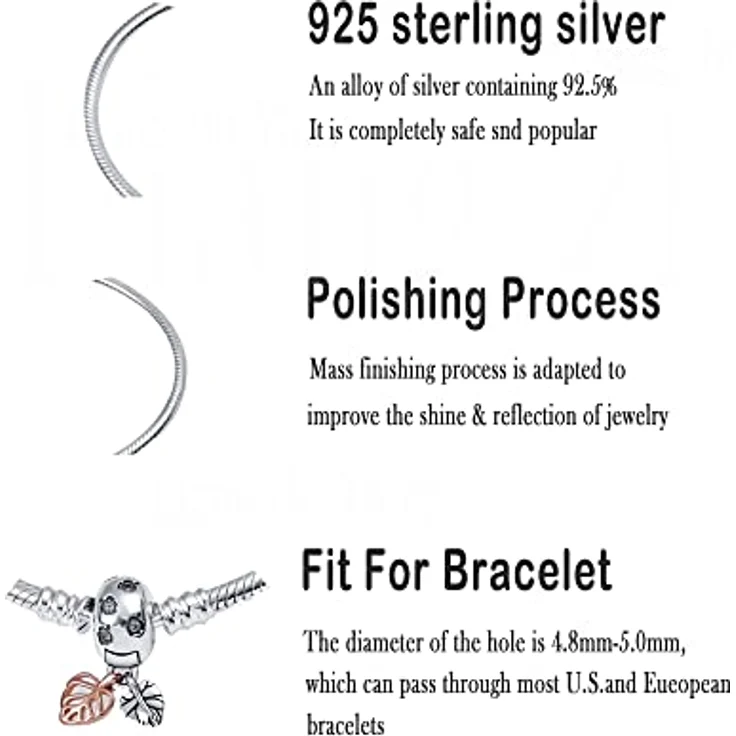 HappyStar Armkette Damen Silber 925, Beads Armband kompatibel mit Pandora Charms, inklusive kostenloser Isolierperle und Geschenktüte – Bild 4