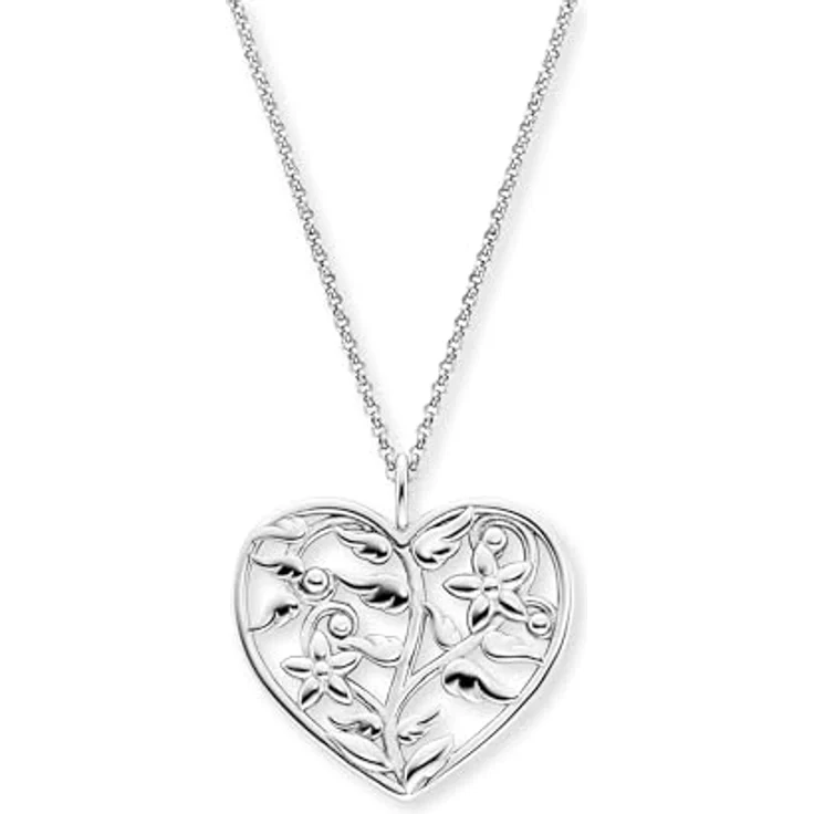 Engelsrufer Damen Halskette 925er Sterlingsilber mit Herzanhänger Lebensbaum & Flügel, verstellbare Länge 42+4+4 cm, nickelfrei – Bild 1