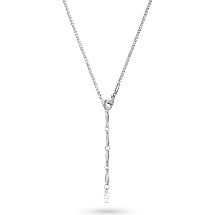 Copenhagen STUDIOS Mini Edgy Necklace, silber, Gliederkette aus poliertem Edelstahl, verstellbare Länge, wasserfest & hautfreundlich – Bild 4