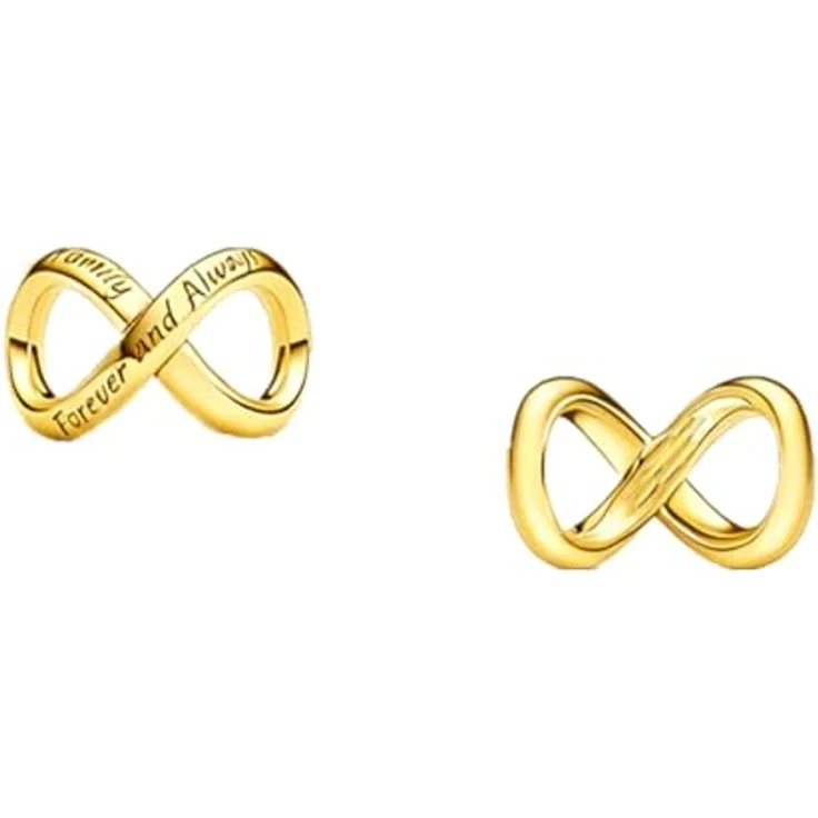 WEIMU Golden Charms 925 Sterling Silber Charm für Armband & Halskette, hypoallergen, geeignet für Pandora und Co. - Infinity Design – Bild 1