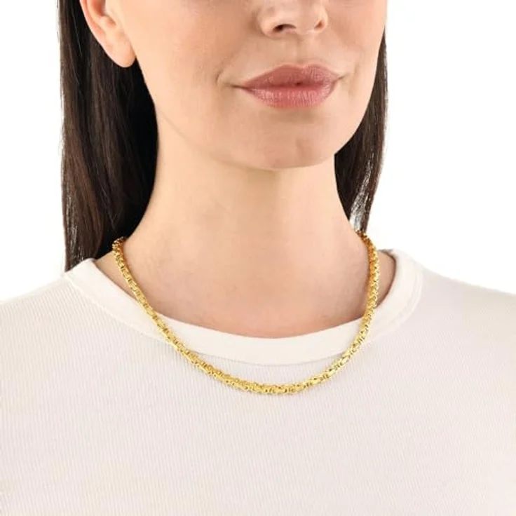 Amor Edelstahl Halskette Unisex, 50 cm, in Gold mit Karabiner, in Schmuck Geschenk Box – Bild 2