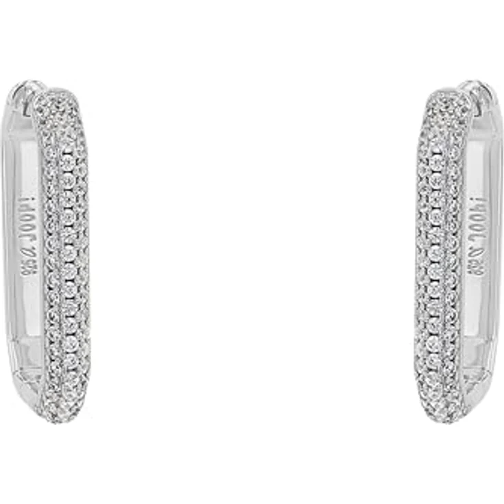 JOOP! Creolen Ohrringe aus 925 Sterling Silber, rhodiniert mit Zirkonia-Steinen, 26 mm, in Schmuck Geschenk Box – Bild 3