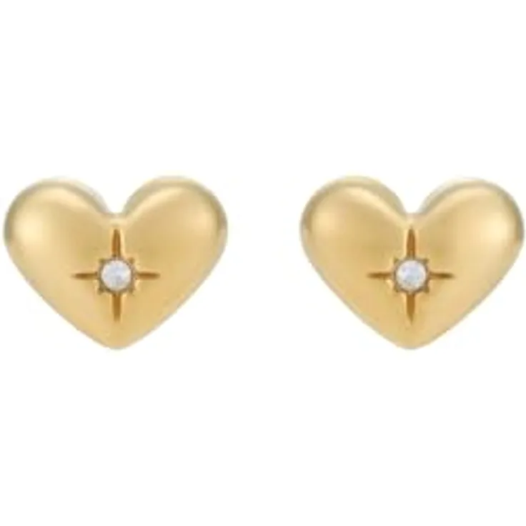 Fossil Damen Ohrringe Sadie aus goldfarbenem Edelstahl mit Pfosten-/Bolzenverschluss