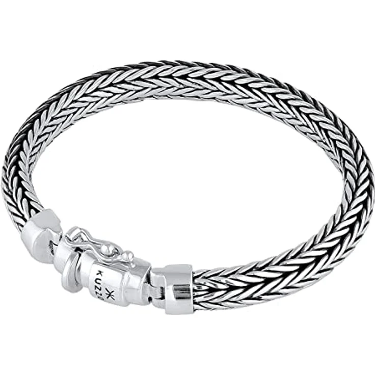 Kuzzoi Silberarmband Herrenarmband aus massivem 925er Sterling Silber, Breite 7 mm, Länge 23 cm, Buddha Design mit Kastenverschluss – Bild 2