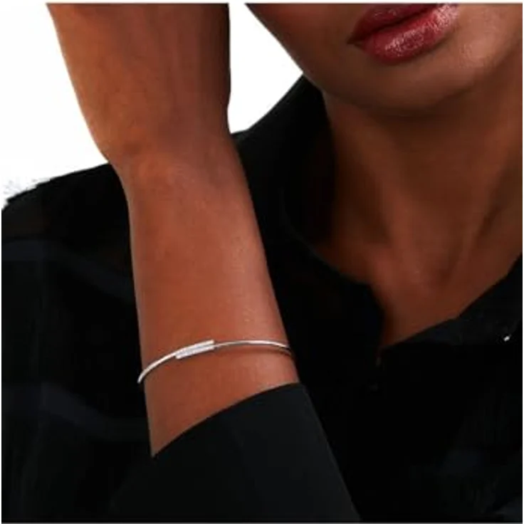 CHRIST Damen-Armreif 750er Weißgold mit 20 Diamanten, One Size – Bild 3