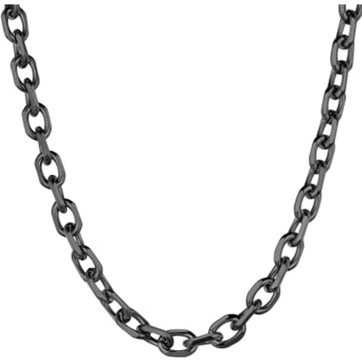 ChainsHouse Rolokette Schwarz, 51cm stainless steel Kette für Damen und Herren, 9mm Breite, robust und hautfreundlich – Bild 1