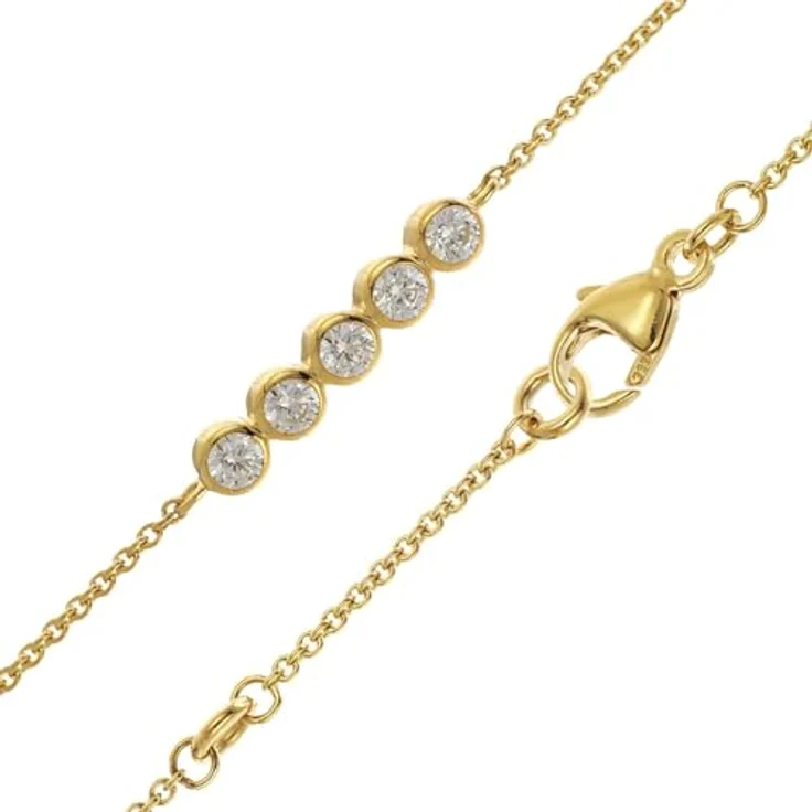 GLIZZ Damen-Armband Gold 333/8K mit Zirkonia, modischer Armschmuck, 19 cm, verstellbar, inklusive Geschenkpackung – Bild 4