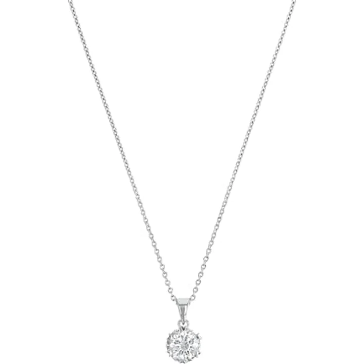 Amor Kette mit Anhänger, 925 Sterling Silber Damen Halsschmuck, Zirkonia synth., 42+3 cm, Silber, in Geschenk Box – Bild 1