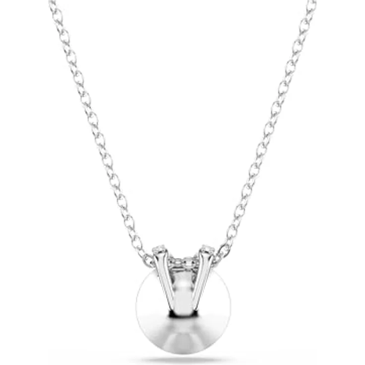 Swarovski Bella V Kettenanhänger, Rundschliff, Grüner Kristall mit Goldlegierungsschicht, Elegante Pavé-Akzente – Bild 4