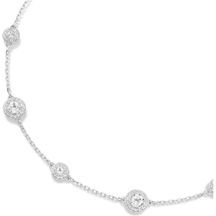 Swarovski Una Angelic Halskette, Rhodinierte Damenhalskette mit Beidseitig Tragbaren Kristallen, Länge: 30-44 cm – Bild 5
