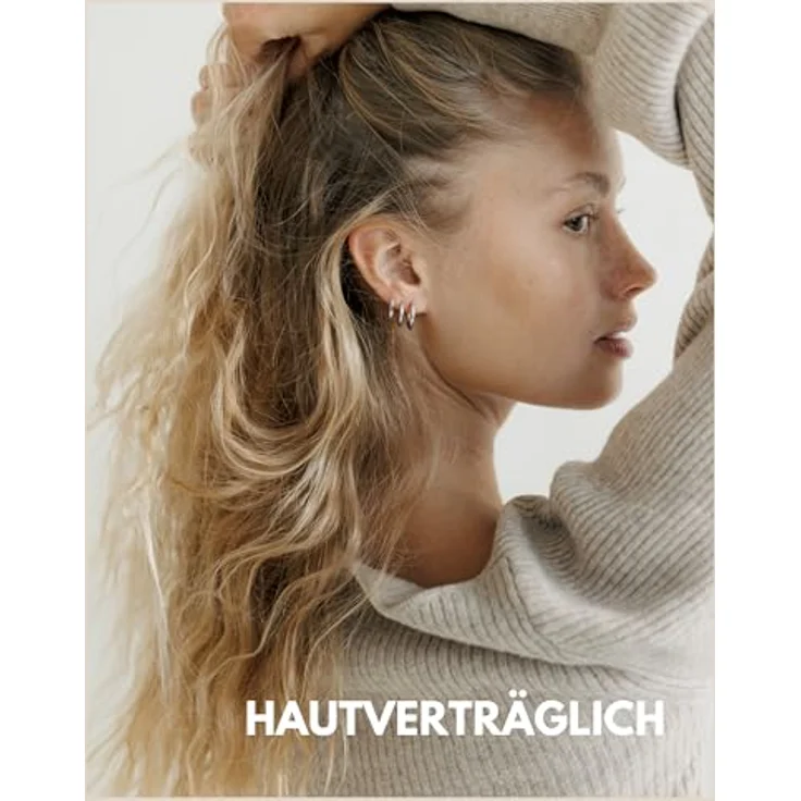 GD GOOD.designs Creolen Edelstahl Silber, 3 Paar kleine Ohrringe (12 mm, 14 mm, 16 mm) aus hautverträglichem Chirurgenstahl, wasserfest und in eleganter Schmuckbox – Bild 2