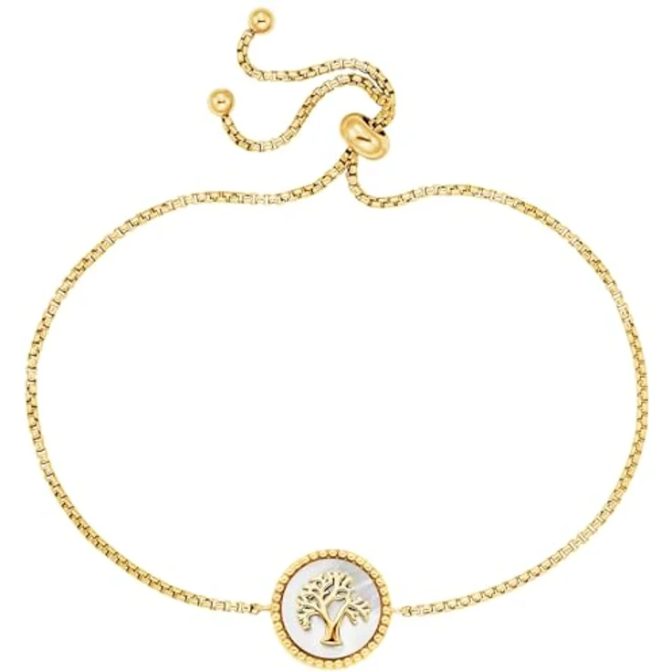 Engelsrufer Damen Armband ERB-LILTREE-PE-G, Gold, Sterling Silber mit Lebensbaum, längenverstellbar bis 24 cm, nickelfrei – Bild 1