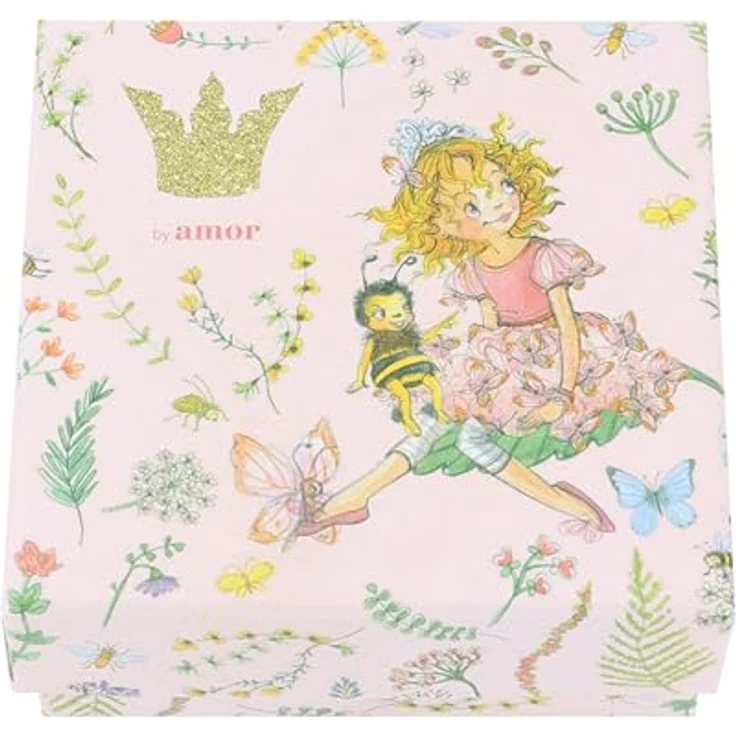 Prinzessin Lillifee Paar Ohrstecker Herzen, Gelbgold Edelstahl mit IP Gold Beschichtung, detailreiche Verarbeitung – Bild 5