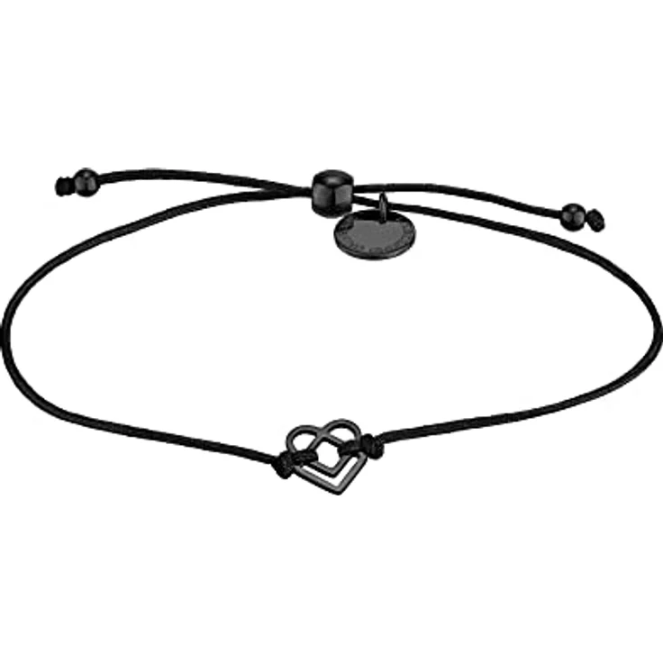 LIEBESKIND Berlin Armband LJ-1066-B-20, schwarzes Stoffband mit charm aus Edelstahl, 20 cm, Zugverschluss – Bild 1