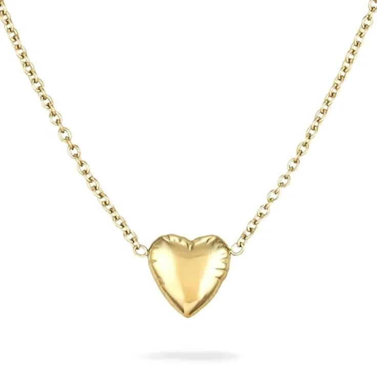 COPENHAGEN STUDIOS Balloon Hearts Halskette, gold - filigrane Damen-Halskette mit Herzanhänger - 14K vergoldeter Edelstahl - verstellbare Länge bis 50 cm - wasserfest – Bild 1