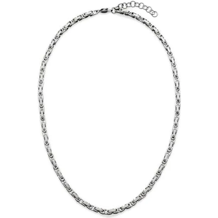 s.Oliver Herren Necklace, Halskette aus mattiertem Edelstahl, silber, verstellbar bis 55 cm, wasserfest & hautfreundlich