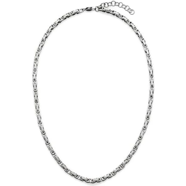 s.Oliver Herren Necklace, Halskette aus mattiertem Edelstahl, silber, verstellbar bis 55 cm, wasserfest & hautfreundlich – Bild 1