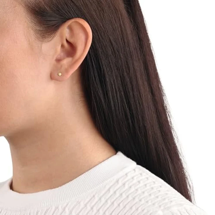 Amor Paar Ohrstecker, 375 Gelbgold, filigranes Design für Damen – Bild 2