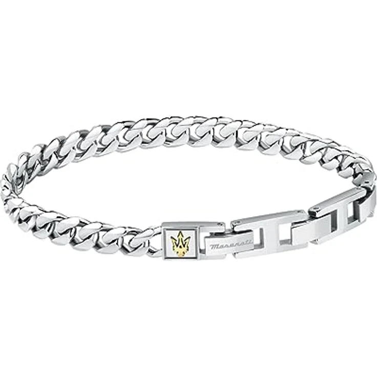 Maserati Iconic Herren Armband aus Edelstahl, IP YG, 22 cm mit Clipverschluss