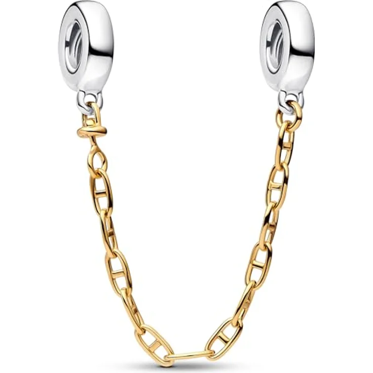 Pandora Moments Sicherheitskette mit verlängerten Gliedern, Sterling Silber mit 14 Karat Vergoldet, kompatibel mit Moments Anhängern – Bild 1
