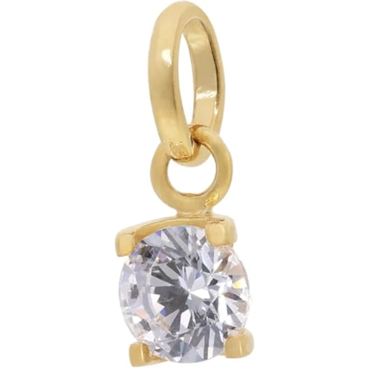 trendor Gold-Anhänger mit Zirkonia Gold 333 an vergoldeter Silberkette, 40 cm, 5 x 5 mm, Federring-Verschluss – Bild 2