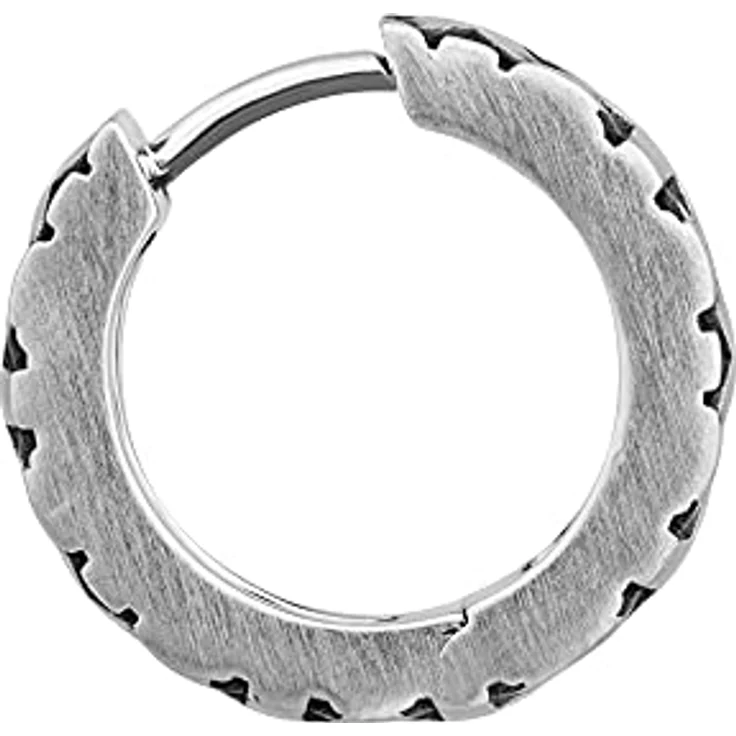 caÏ Herren Single-Ohrring 925/- Sterling Silber, 1,4cm, Matt Silbergrau, inkl. Etui – Bild 3