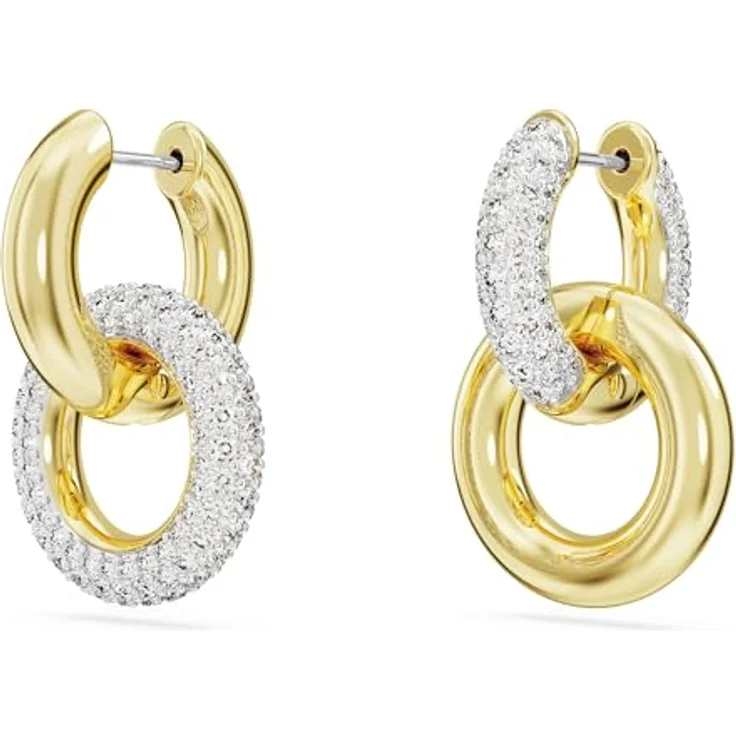 Swarovski Creolen Dextera 5668818, vergoldete Ohrringe mit Swarovski-Kristallen, gold – Bild 3