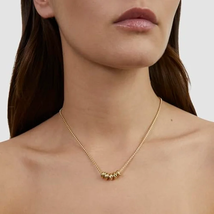 s.Oliver Necklace - Elegante Halskette aus poliertem Edelstahl IP Gold - Vierkantkette 45 cm, wasserfest & hautfreundlich – Bild 2
