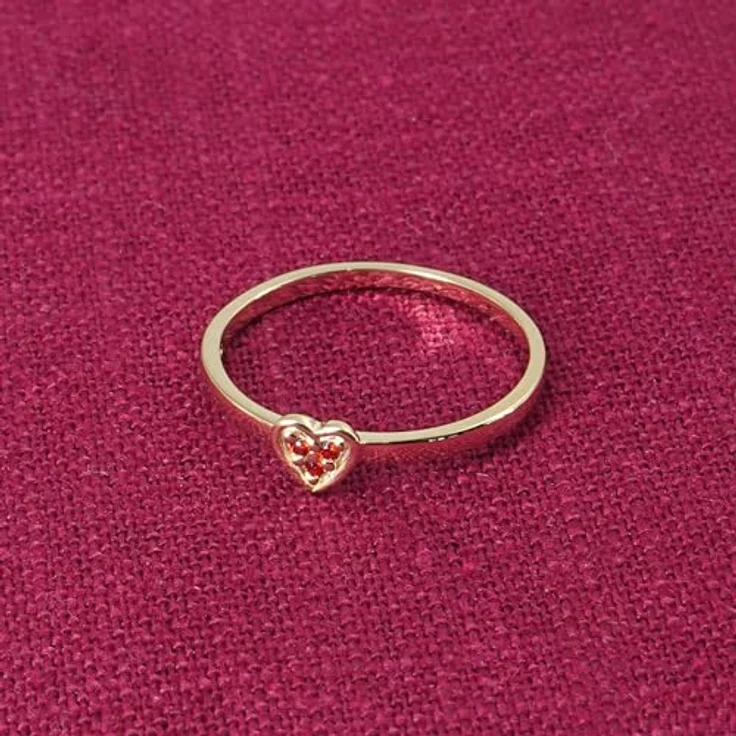 trendor Damenring Gold 333/8K Herz mit roten Zirkonias, eleganter Schmuck, Ringgröße 50/15,9 – Bild 3