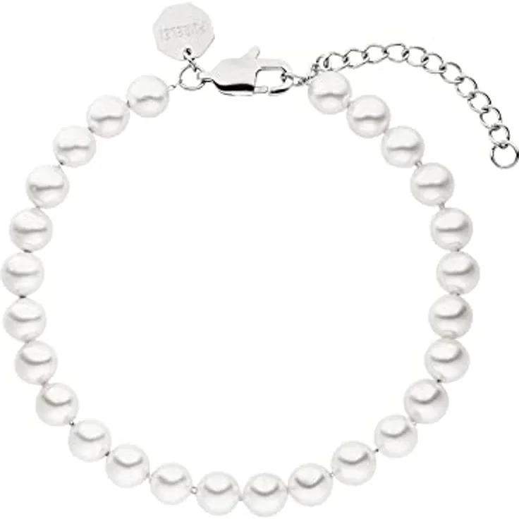 Purelei Diligence Armband (Silber), wasserfestes Perlenarmband aus Edelstahl, verstellbar 18-22 cm, Unisex Schmuck für Herren und Damen