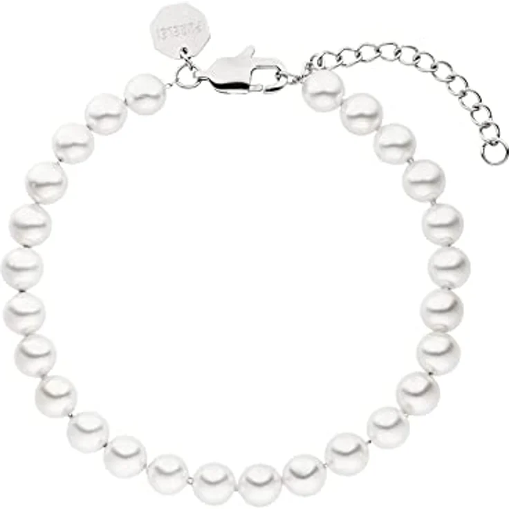 Purelei Diligence Armband (Silber), wasserfestes Perlenarmband aus Edelstahl, verstellbar 18-22 cm, Unisex Schmuck für Herren und Damen – Bild 1