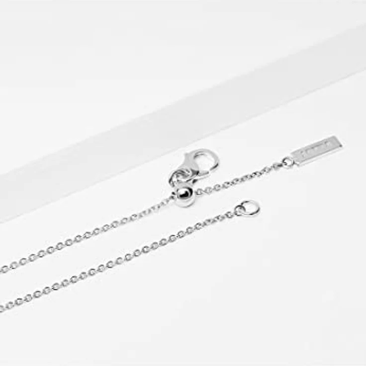 JETTE Damen-Kette HEARTS, 925er Silber mit 34 Zirkonia, rhodiniert, 48 cm, Herz-Anhänger – Bild 2