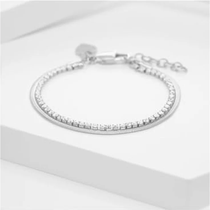 Guido Maria Kretschmer Damen-Armband Edelstahl mit Zirkon, One Size, elegant und zeitlos – Bild 3