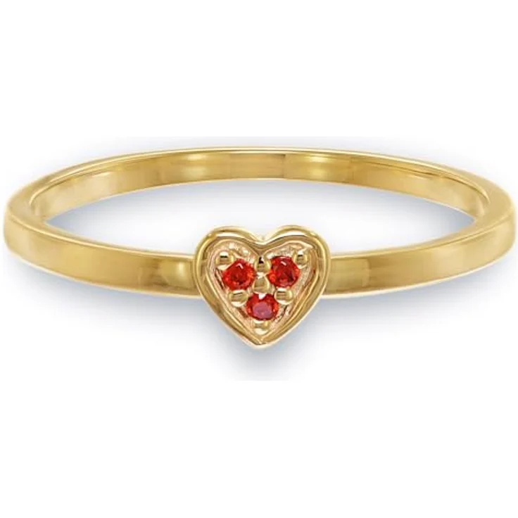 trendor Damenring Gold 333/8K Herz mit roten Zirkonias, eleganter Schmuck, Ringgröße 50/15,9 – Bild 2