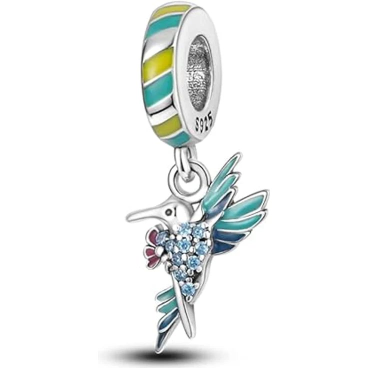 Pandach Damen Charm Anhänger 925 Sterling Silber mit Zirkonia, kompatibel mit europäischen Armbändern und Halsketten – Bild 1
