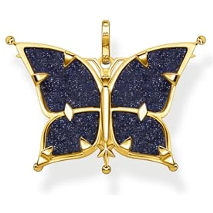 Thomas Sabo Kettenanhänger Schmetterling Stern und Mond, 925 Sterlingsilber mit 750er Gelbgold-Vergoldung, Maße: 2,4cm x 3cm, PE929-945-7 – Bild 2