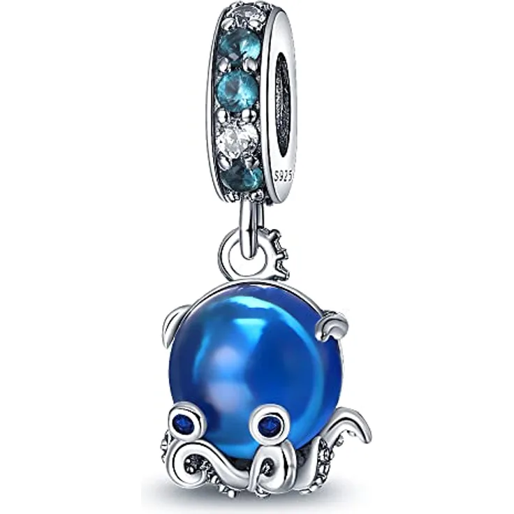 Pandach Charm Anhänger für Damen aus 925 Sterling Silber mit Zirkonia, kompatibel mit europäischen Armbändern und Halsketten, romantisches Geschenk für Frauen und Mädchen C17