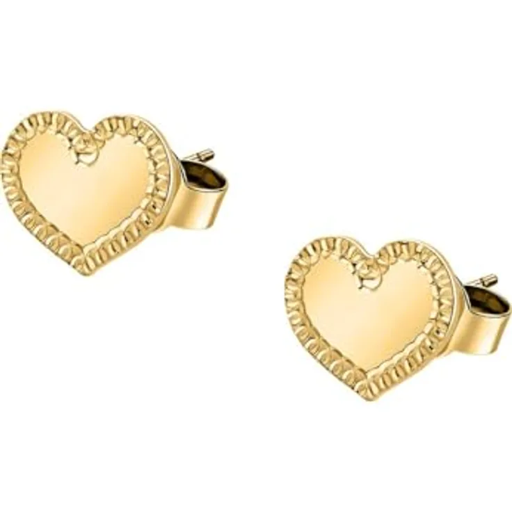 CHRIST Ohrstecker 88768221, 585er Gelbgold mit Herzdesign und spannendem Randmuster