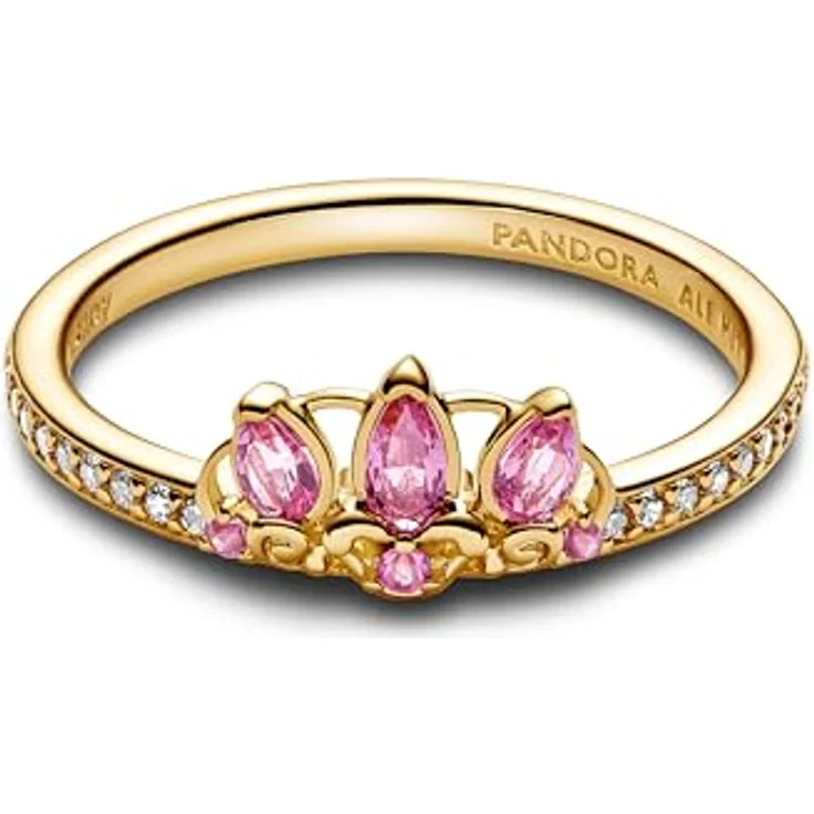PANDORA Disney Prinzessin Rapunzel Tiara Ring, Sterling Silber mit 14k vergoldeter Metalllegierung und Zirkonia, Größe: 52, 163651C01-52 – Bild 2