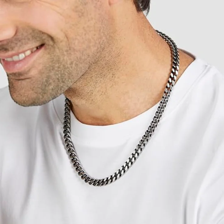 s.Oliver Bolde Halskette und Armband Set, Edelstahl in Silber/Gun, klassisch und maskulin, perfekte Geschenkidee – Bild 3